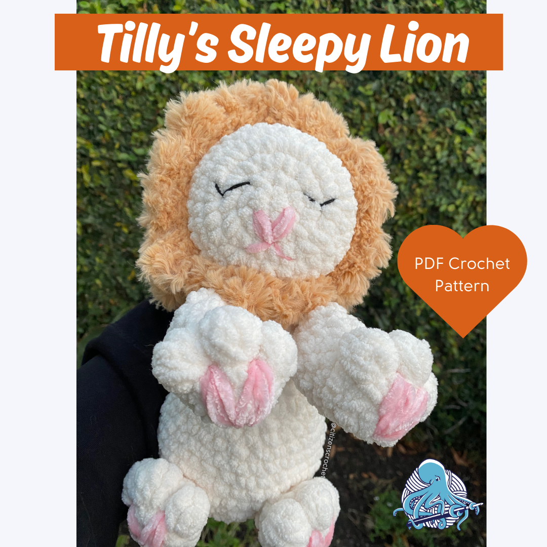 Tilly's Sleepy Lion PDF Crochet Pattern