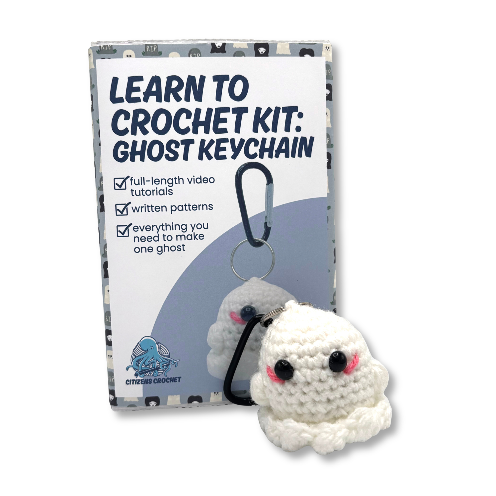 Ghost Keychain Learn to Crochet Kit