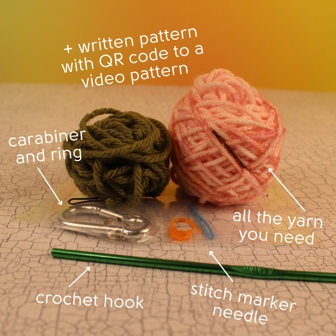 Dahlia Keychain Learn to Crochet Kit for Healthcare Safe Havens