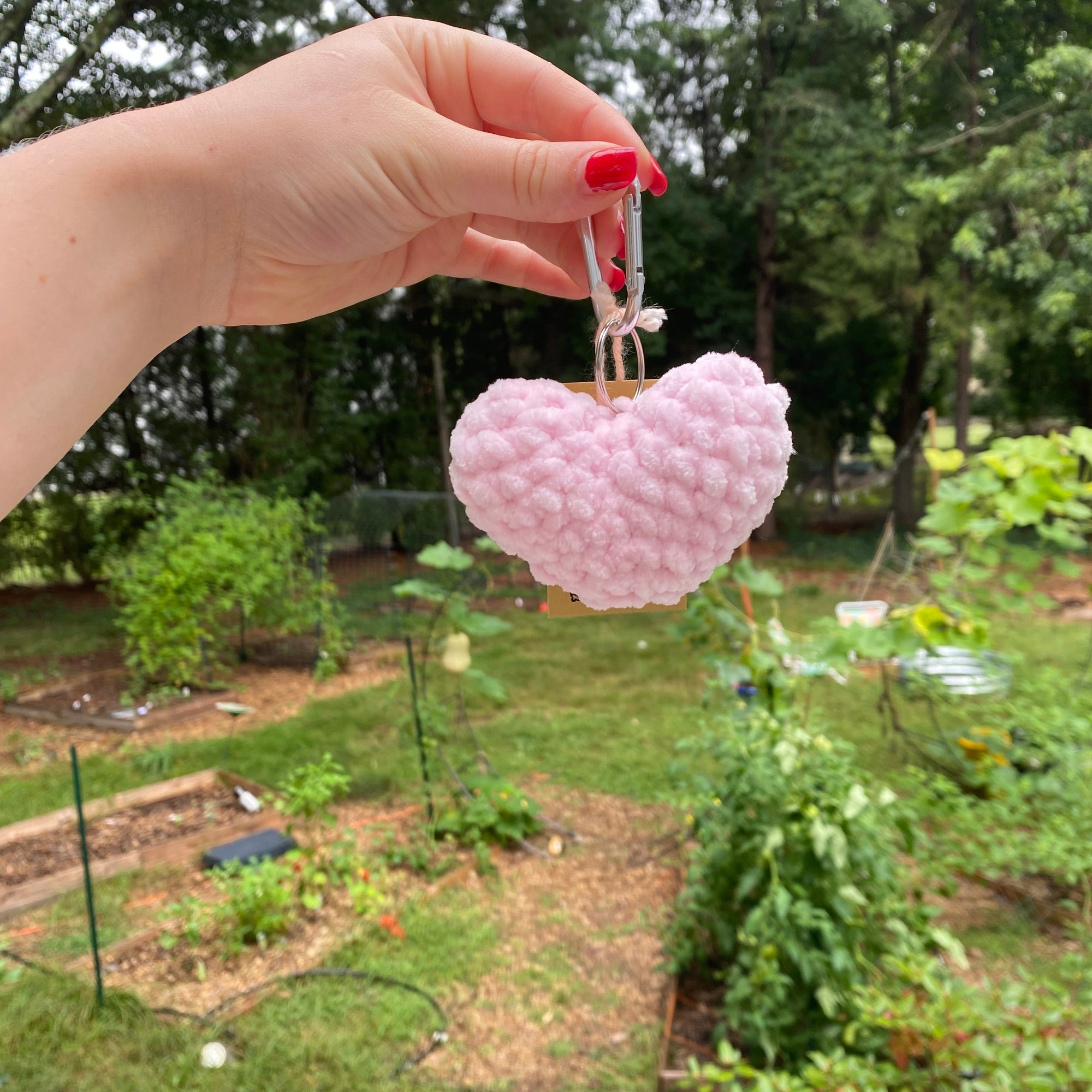 Fluffy Heart Keychains