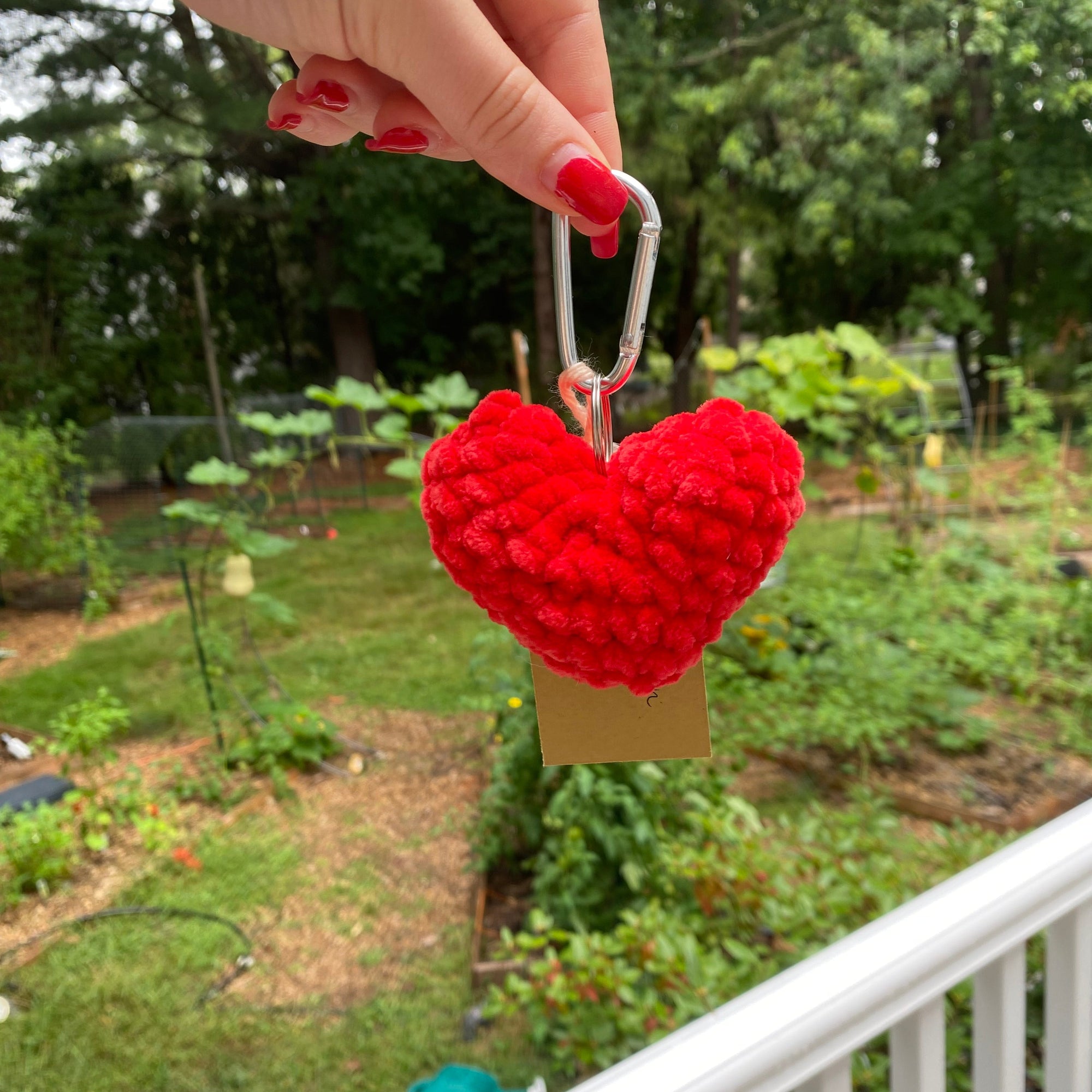 Fluffy Heart Keychains