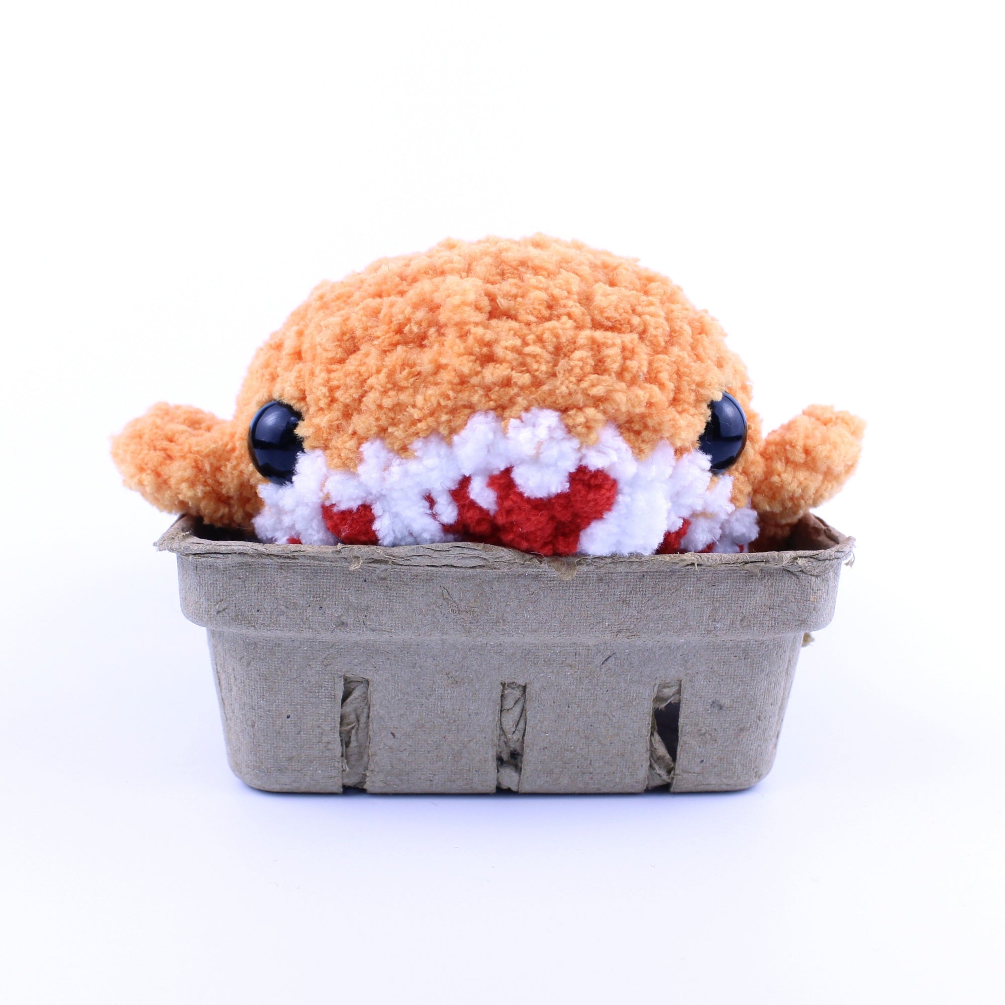 Bandit the Blood Orange Whale Crochet Plushie