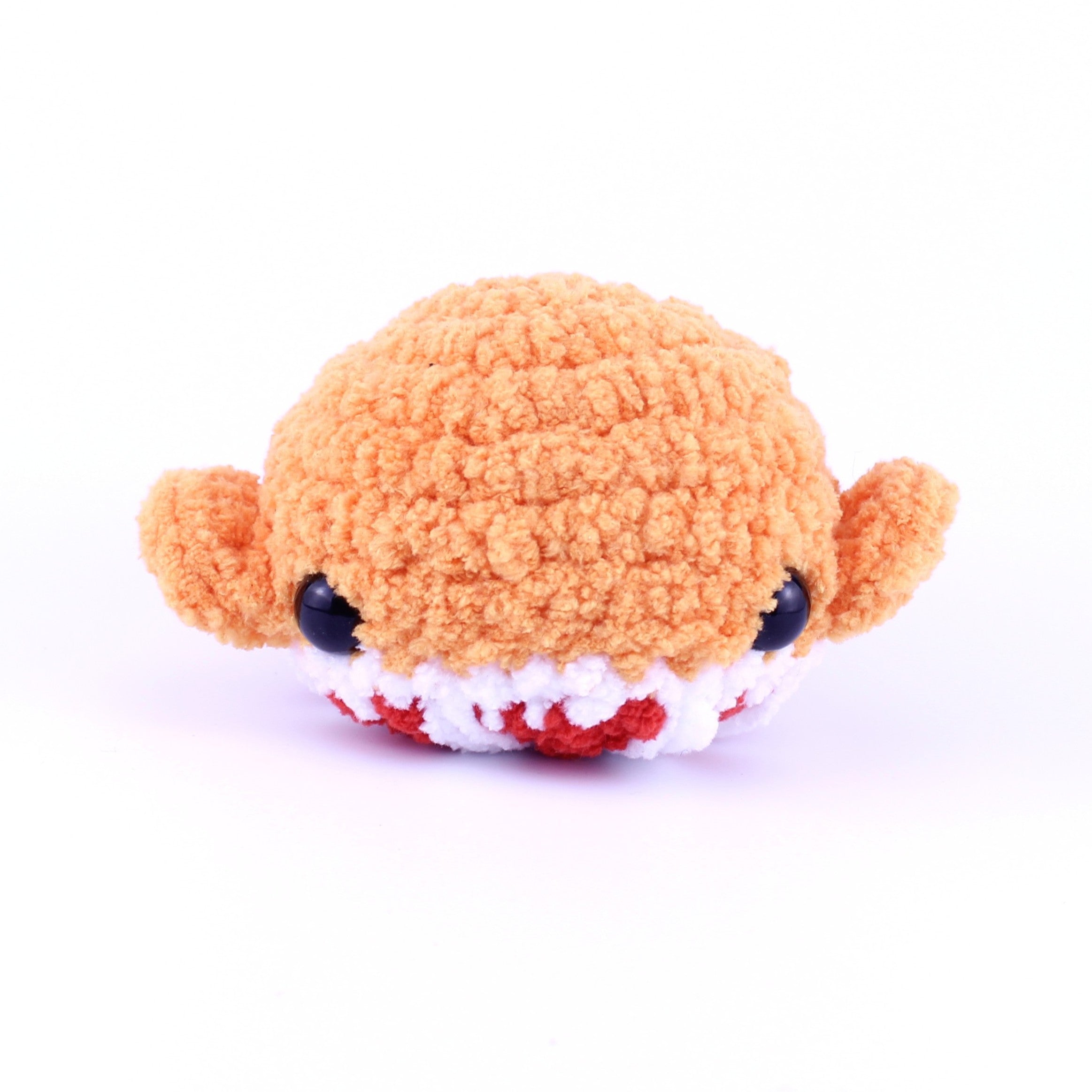 Bandit the Blood Orange Whale Crochet Plushie