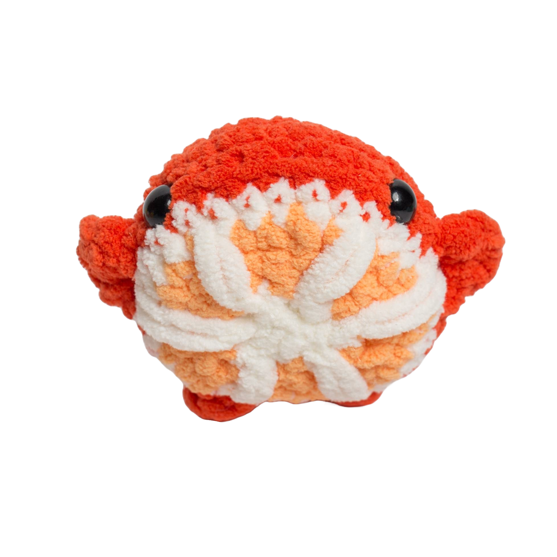 Octavia the Orange Whale Crocheted Plushie