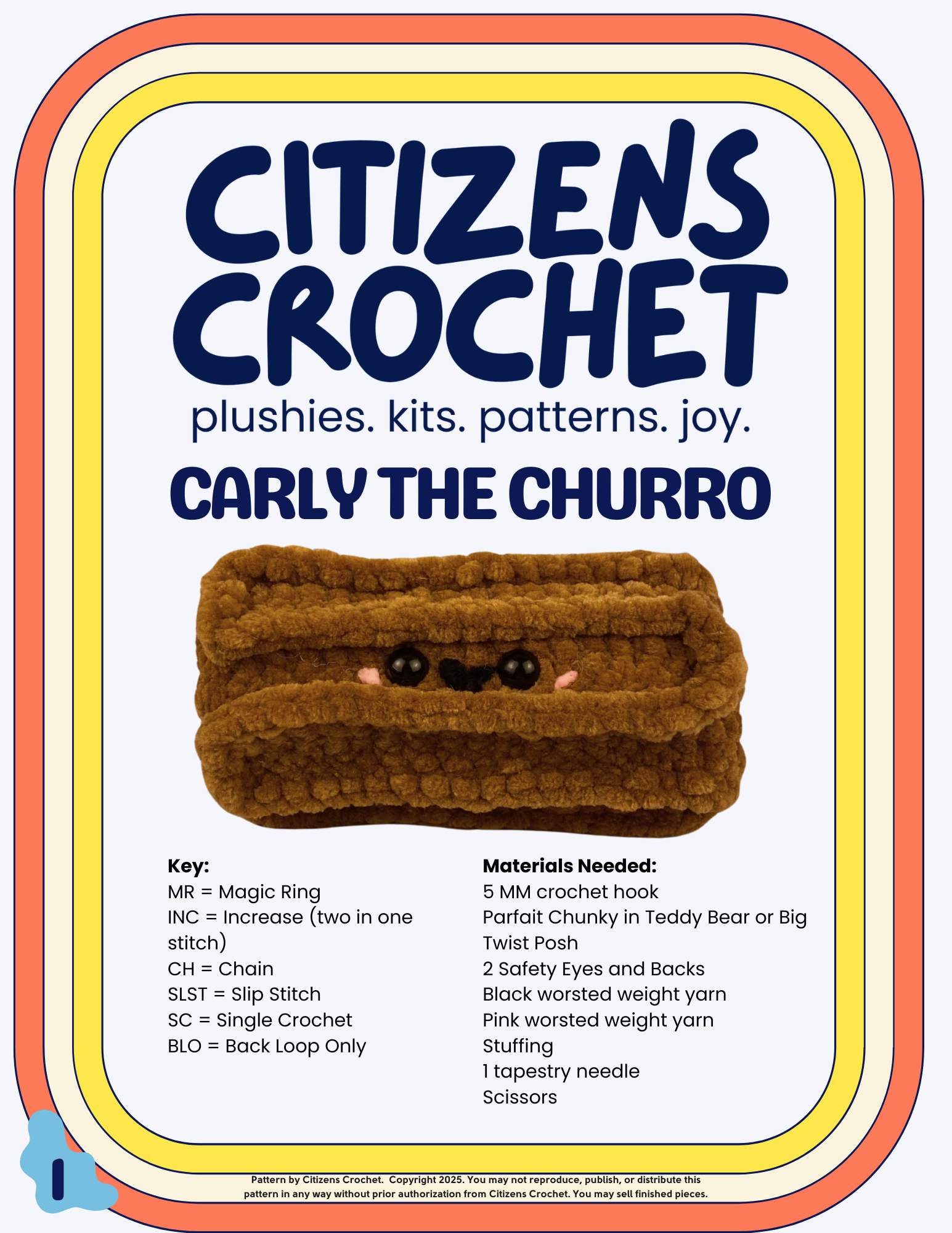Carly the Churro Crochet Pattern