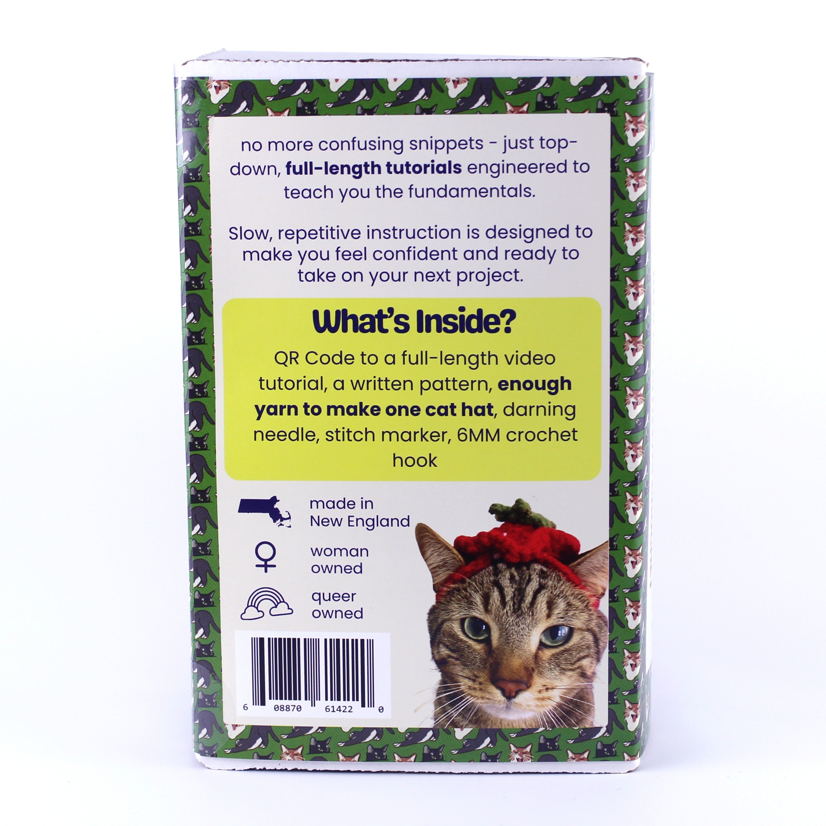 Strawberry Cat Hat Learn to Crochet Kit