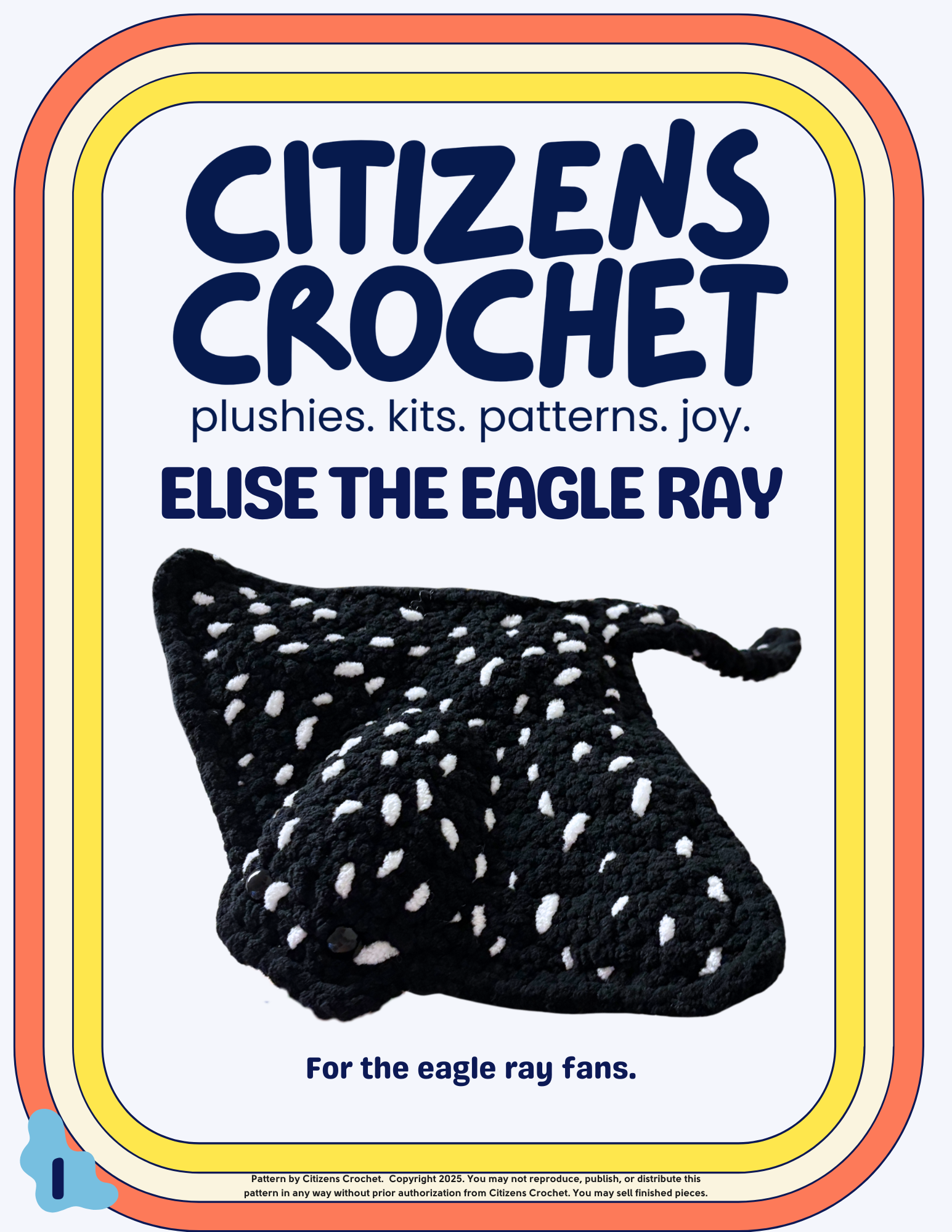 Elise the Eagle Ray Crochet Pattern
