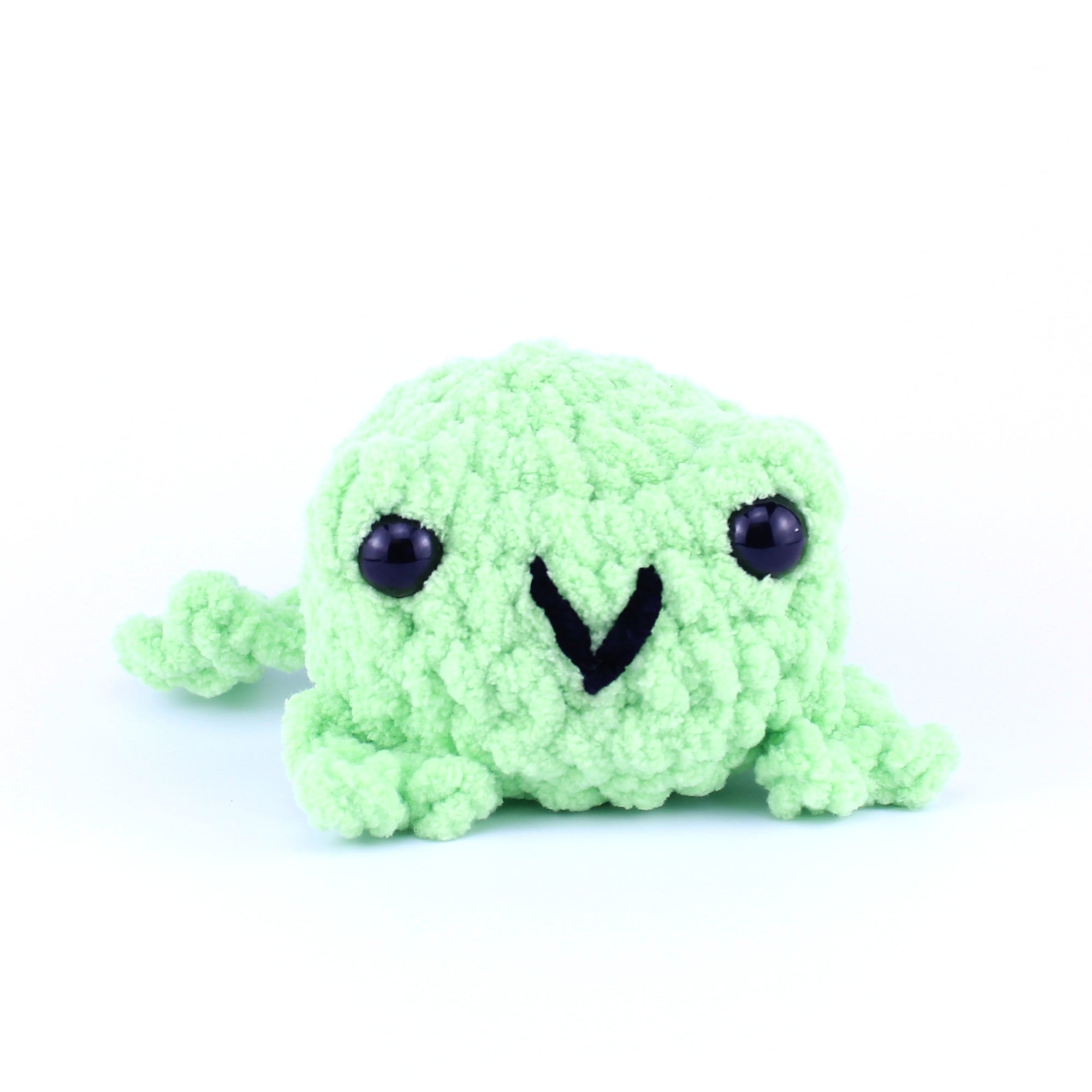 Fred the Flat Frog Crochet Plushie
