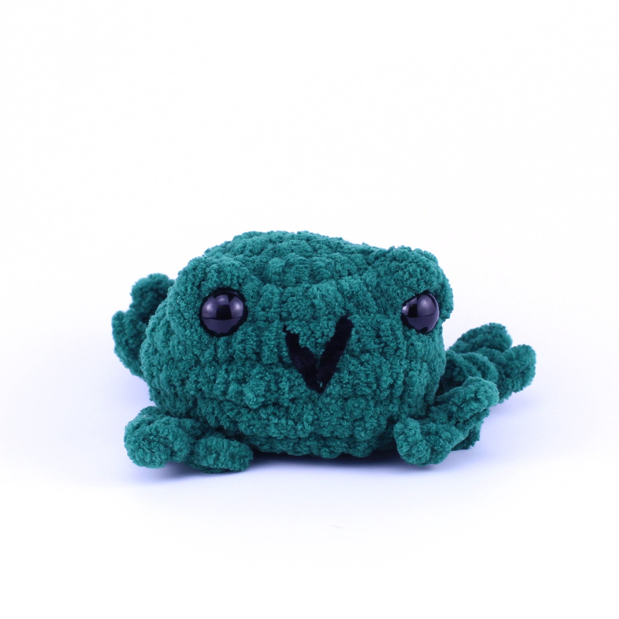 Fred the Flat Frog Crochet Plushie