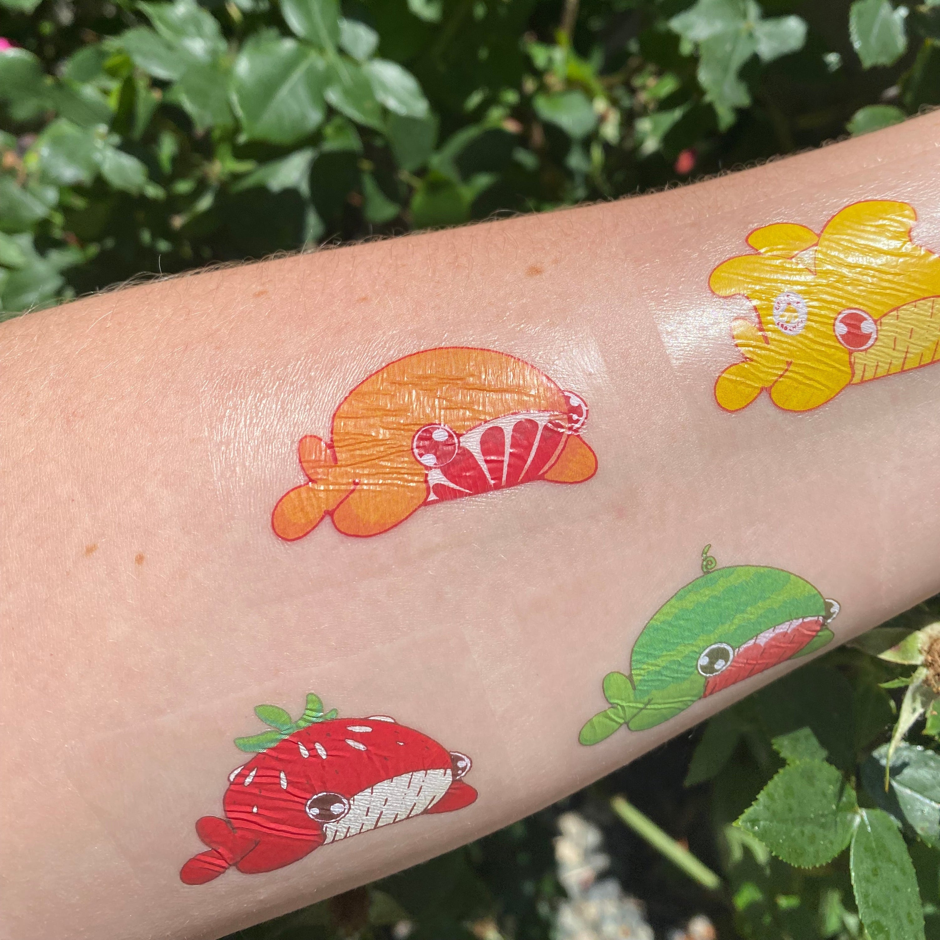 Fruity Whales Summer Temporary Tattoo Pack