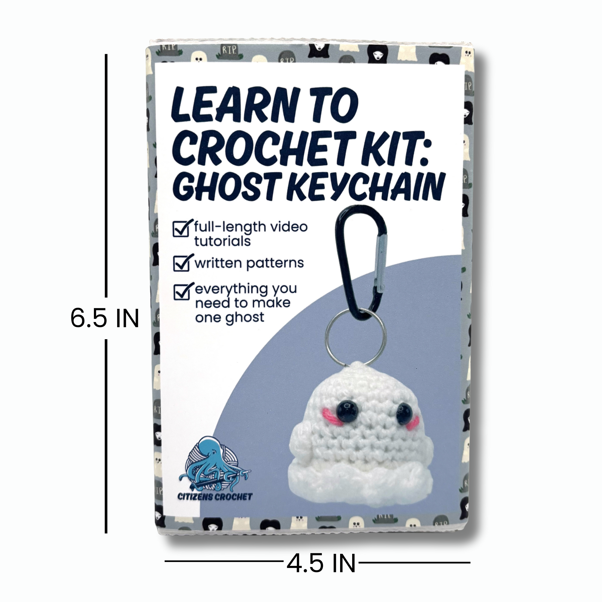 Ghost Keychain Learn to Crochet Kit