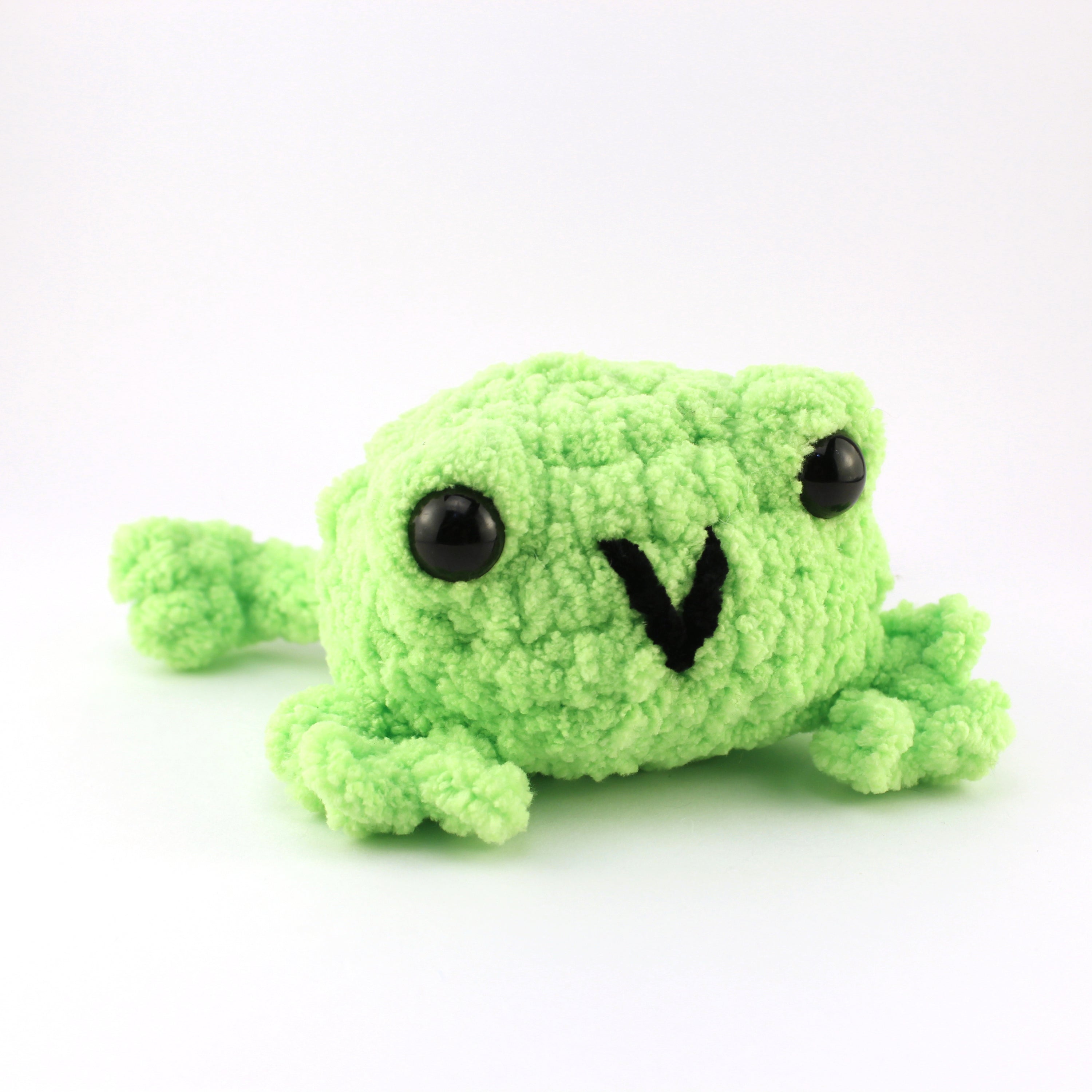 Fred the Flat Frog Crochet Plushie