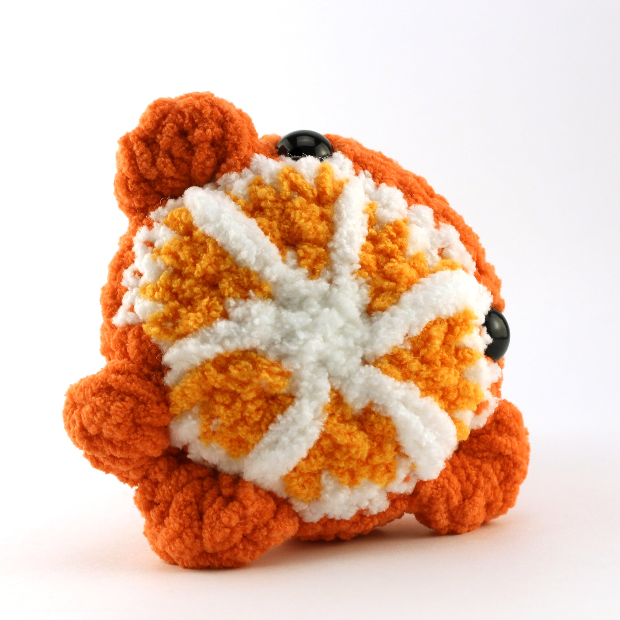 Octavia the Orange Whale Crocheted Plushie
