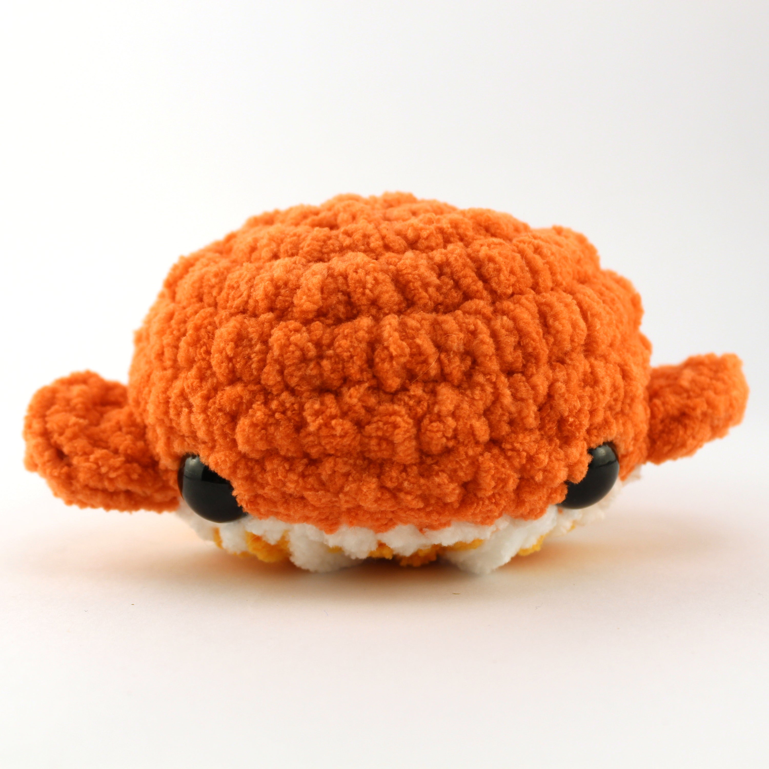 Octavia the Orange Whale Crocheted Plushie