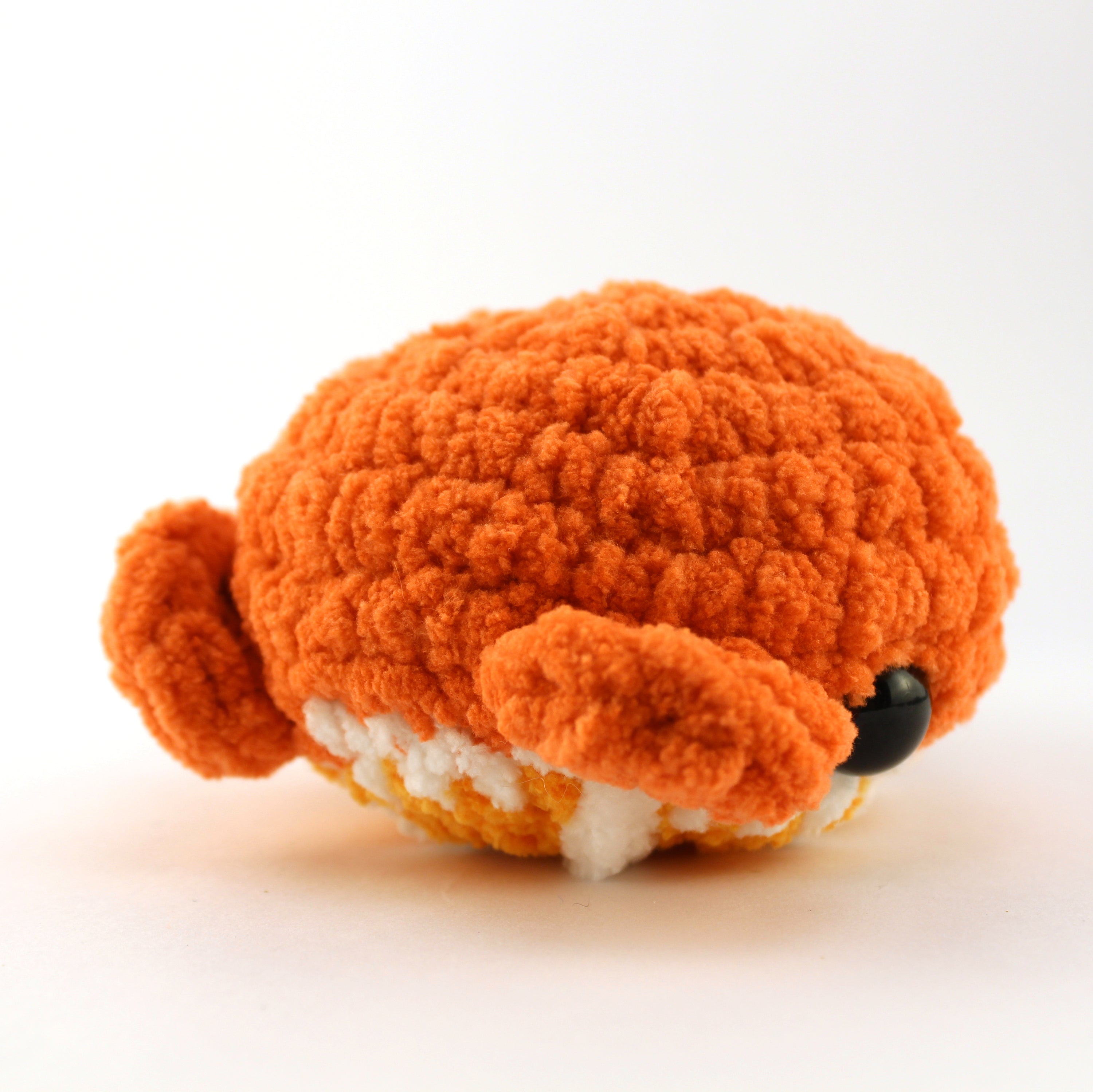Octavia the Orange Whale Crocheted Plushie