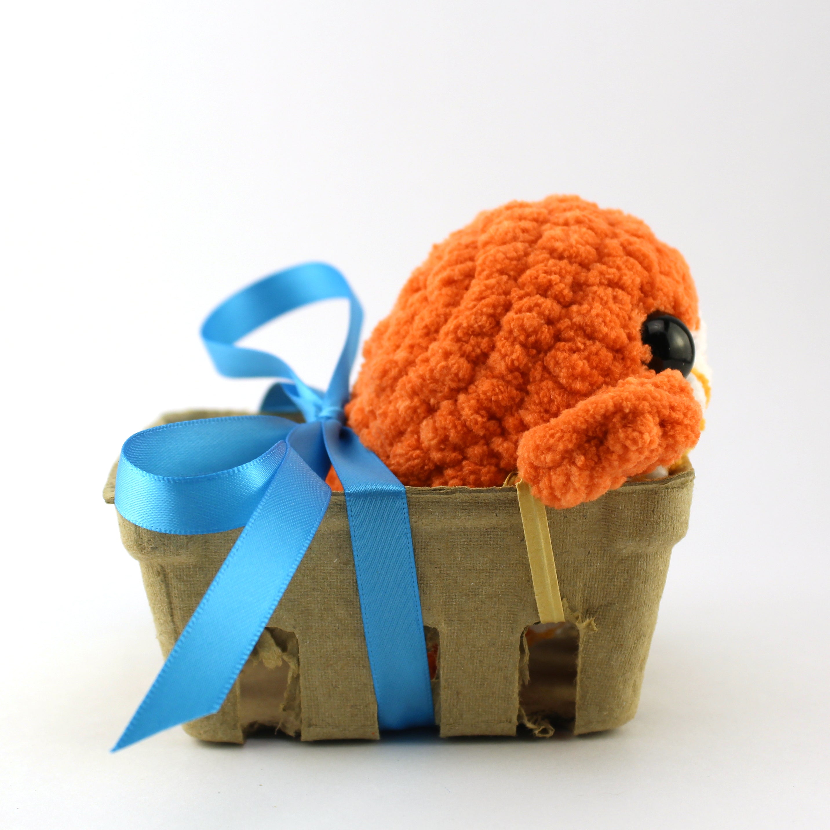 Octavia the Orange Whale Crocheted Plushie