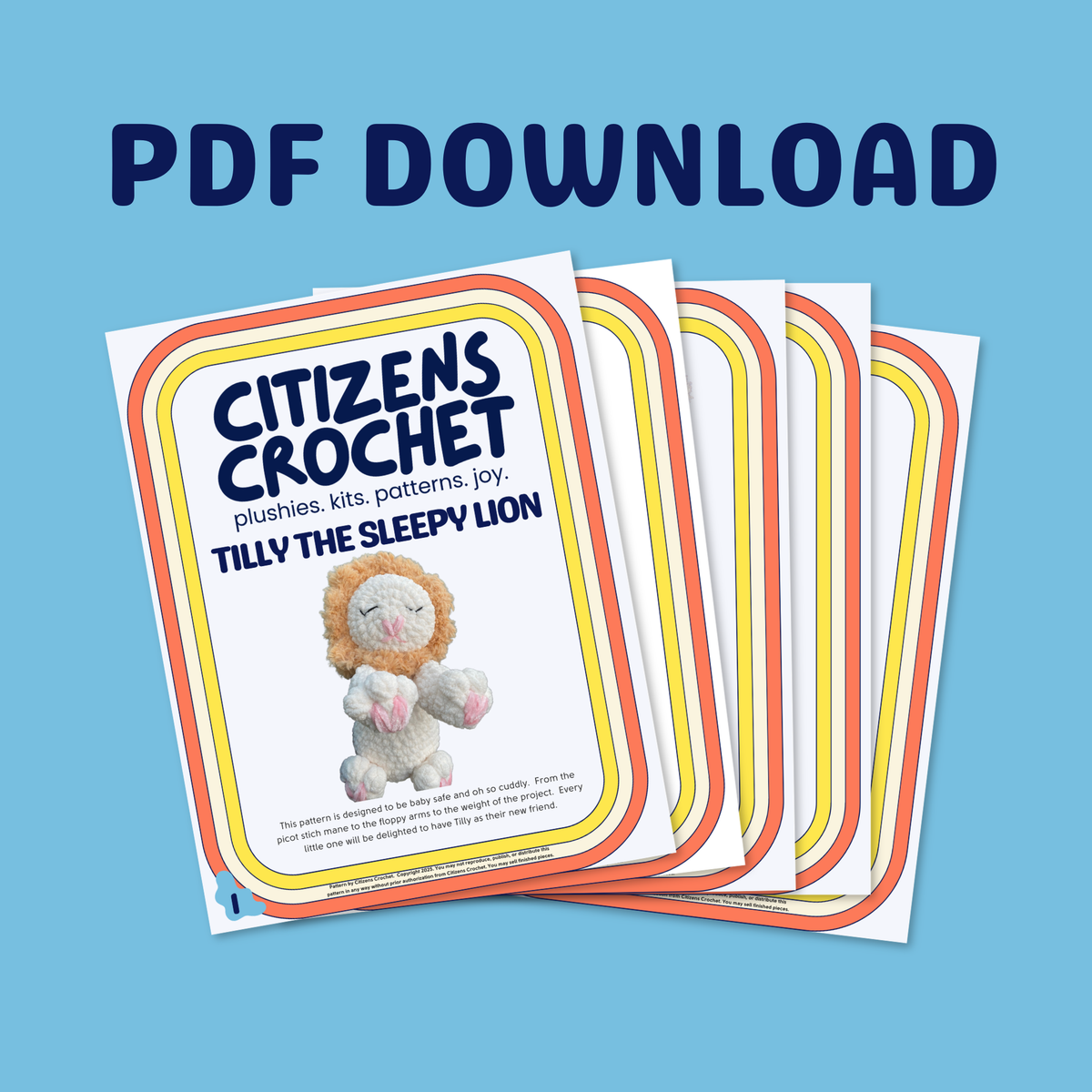 Tilly the Sleepy Lion Crochet Pattern