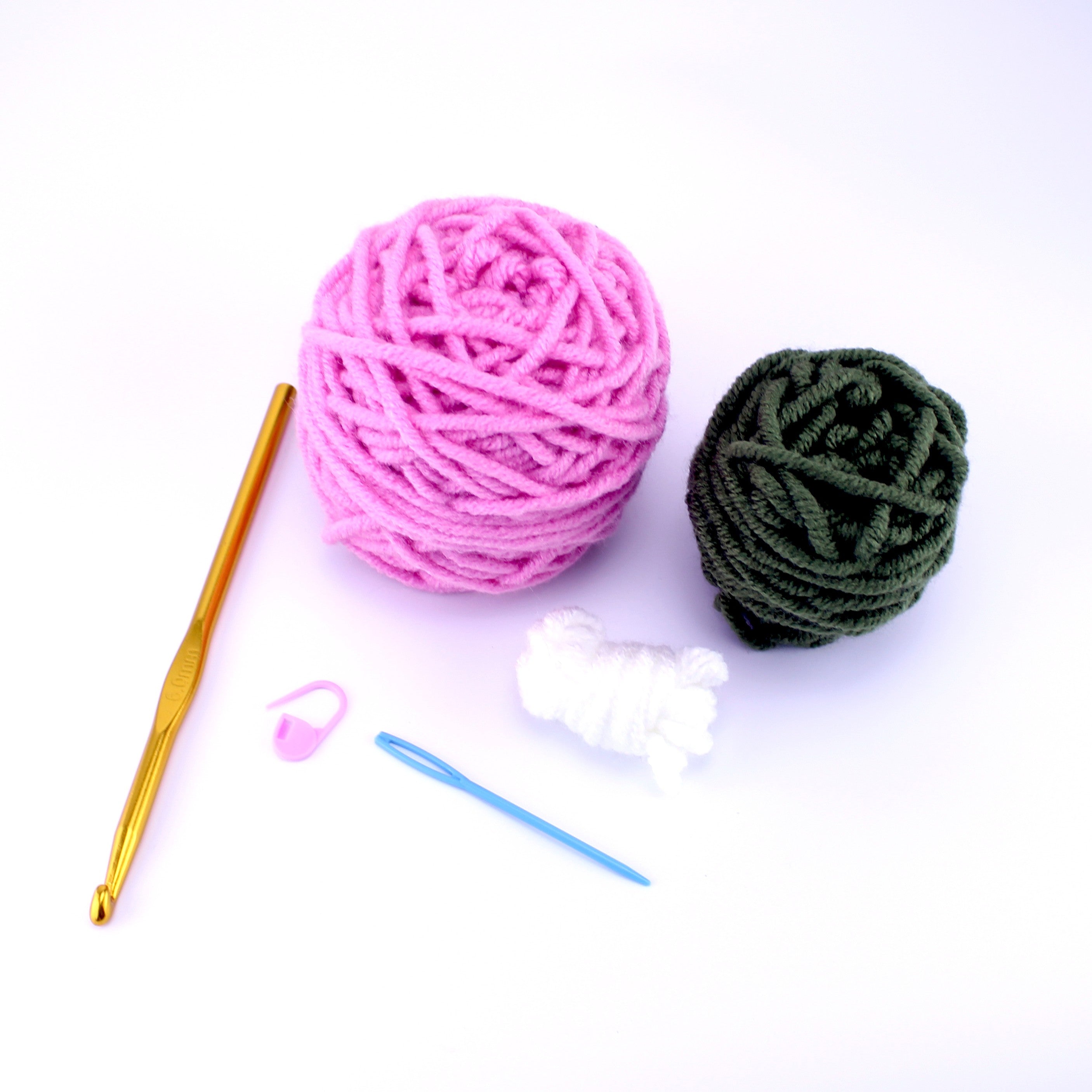 Pink Strawberry Koozie Learn to Crochet Kit
