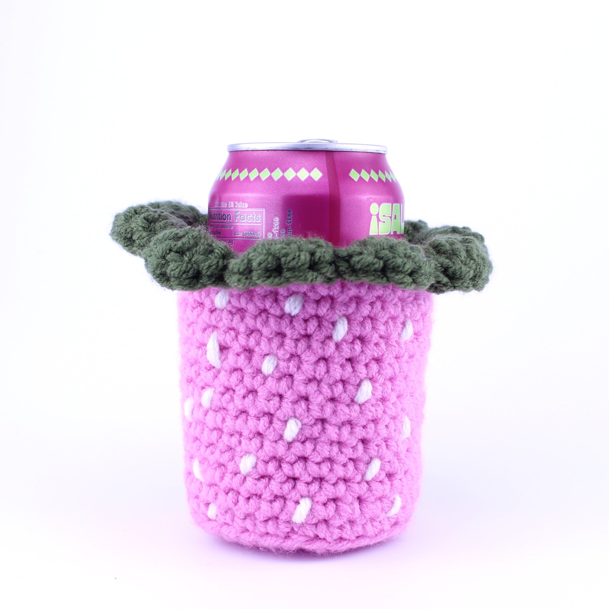 Pink Strawberry Koozie Learn to Crochet Kit