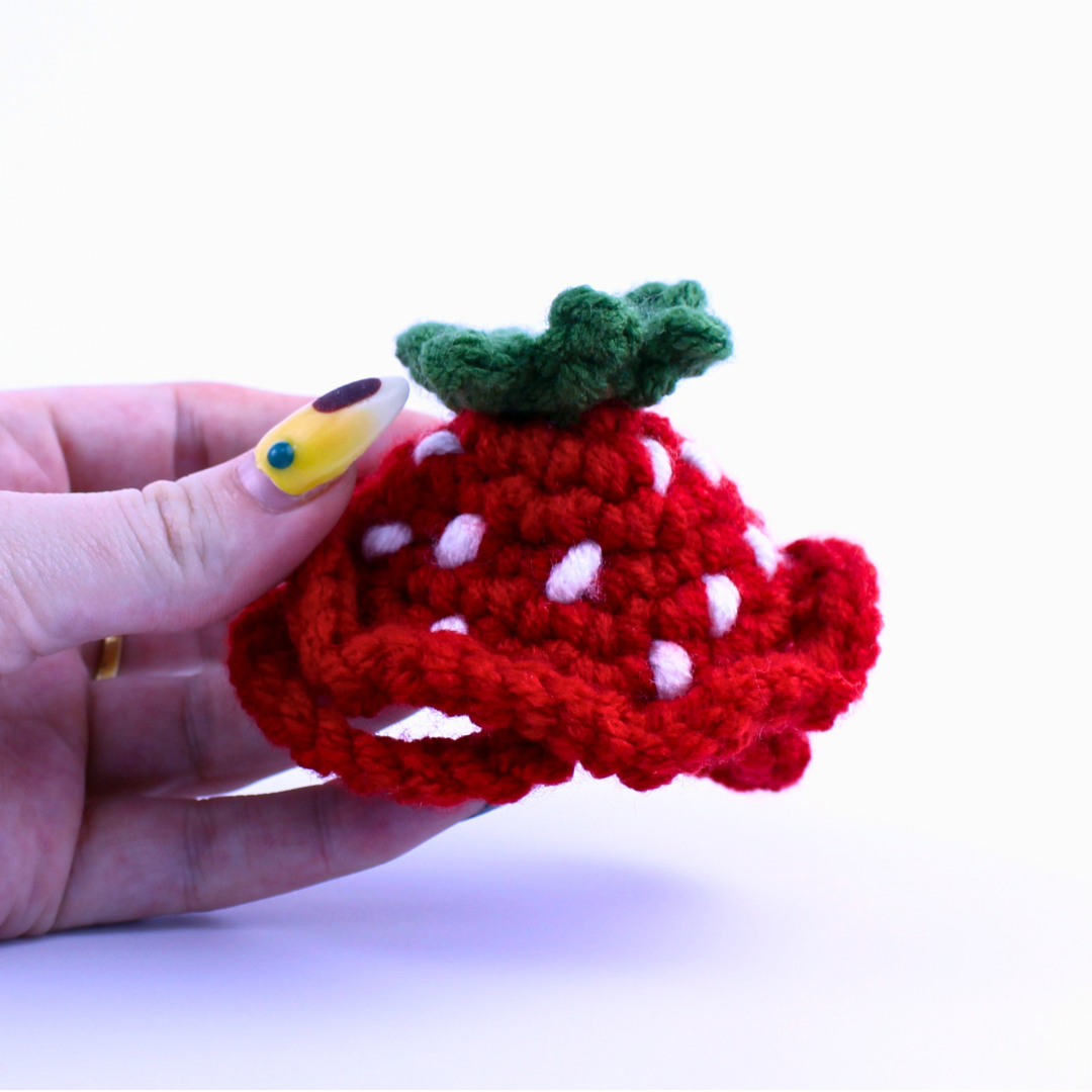 Strawberry Cat Hat Learn to Crochet Kit