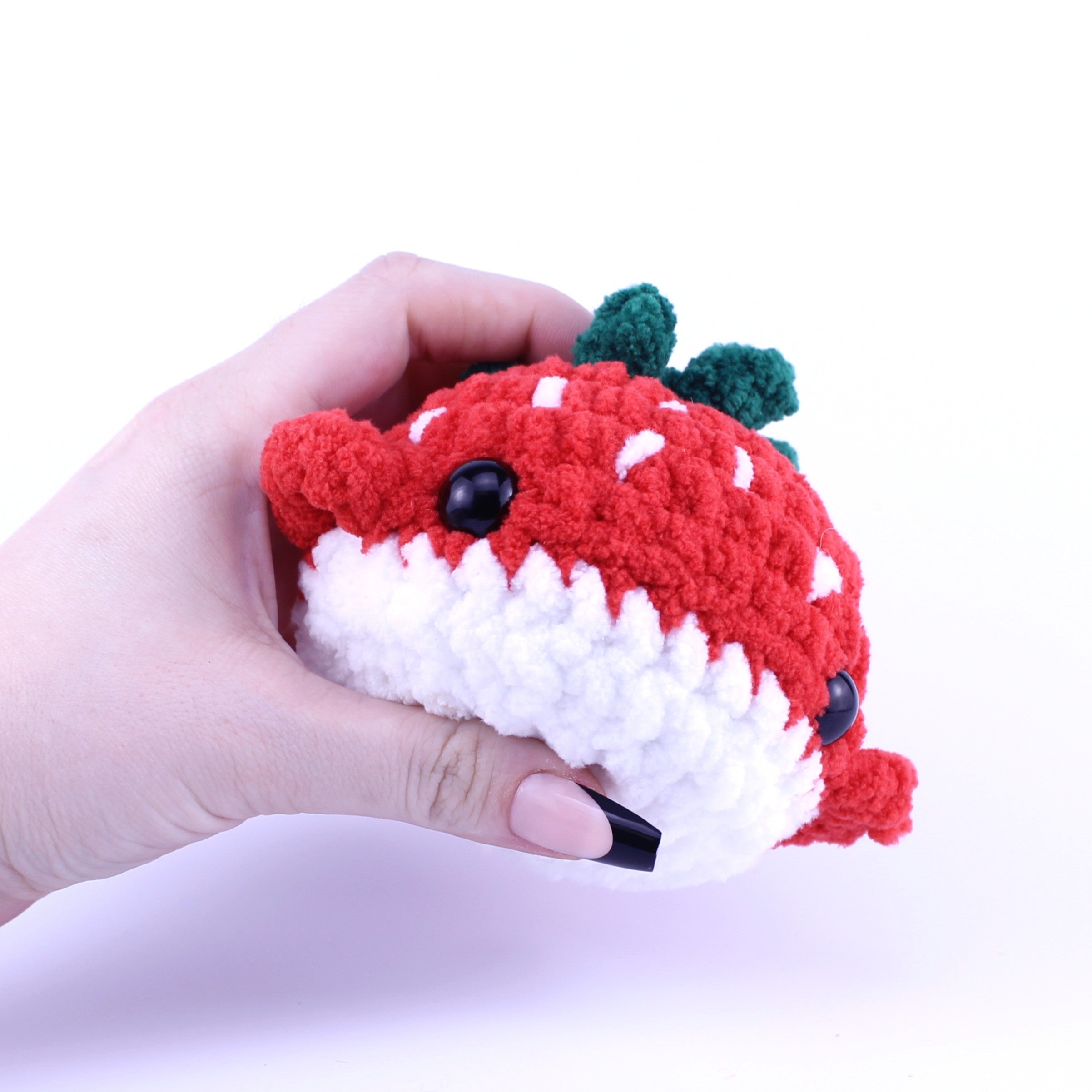 Summer the Strawberry Whale Crocheted Plushie