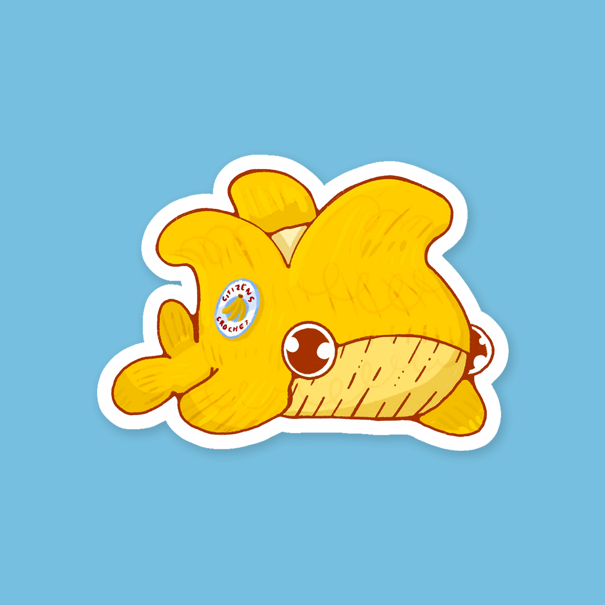 Bub the Banana Whale Sticker