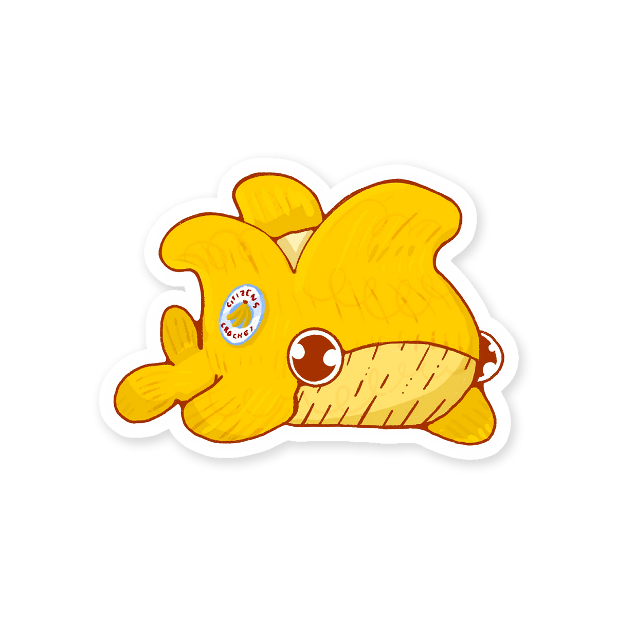 Bub the Banana Whale Sticker