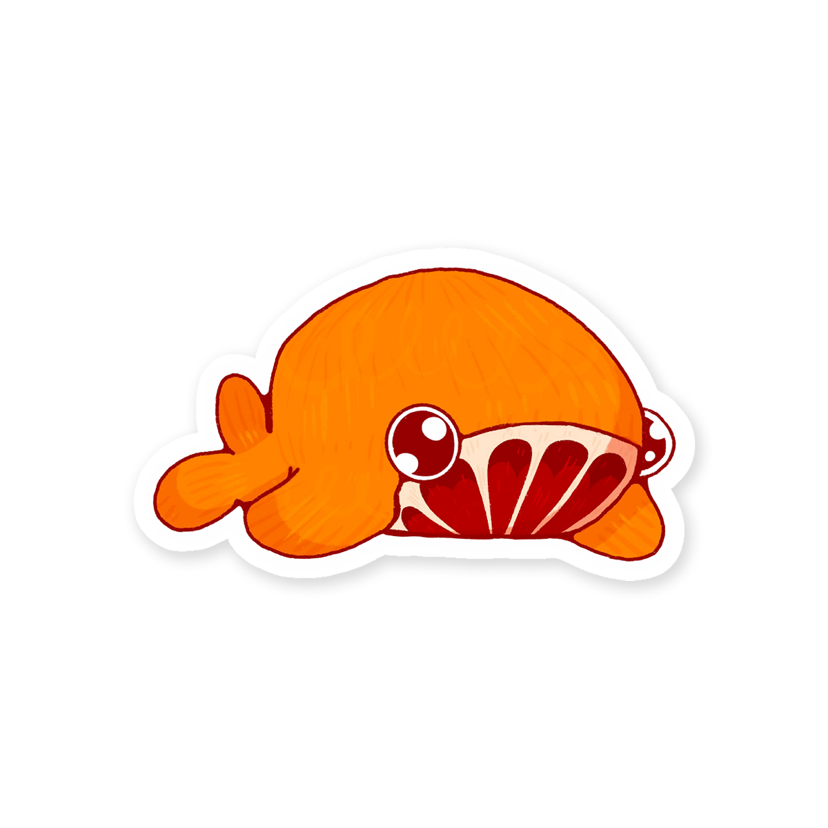 Bandit the Blood Orange Whale Sticker
