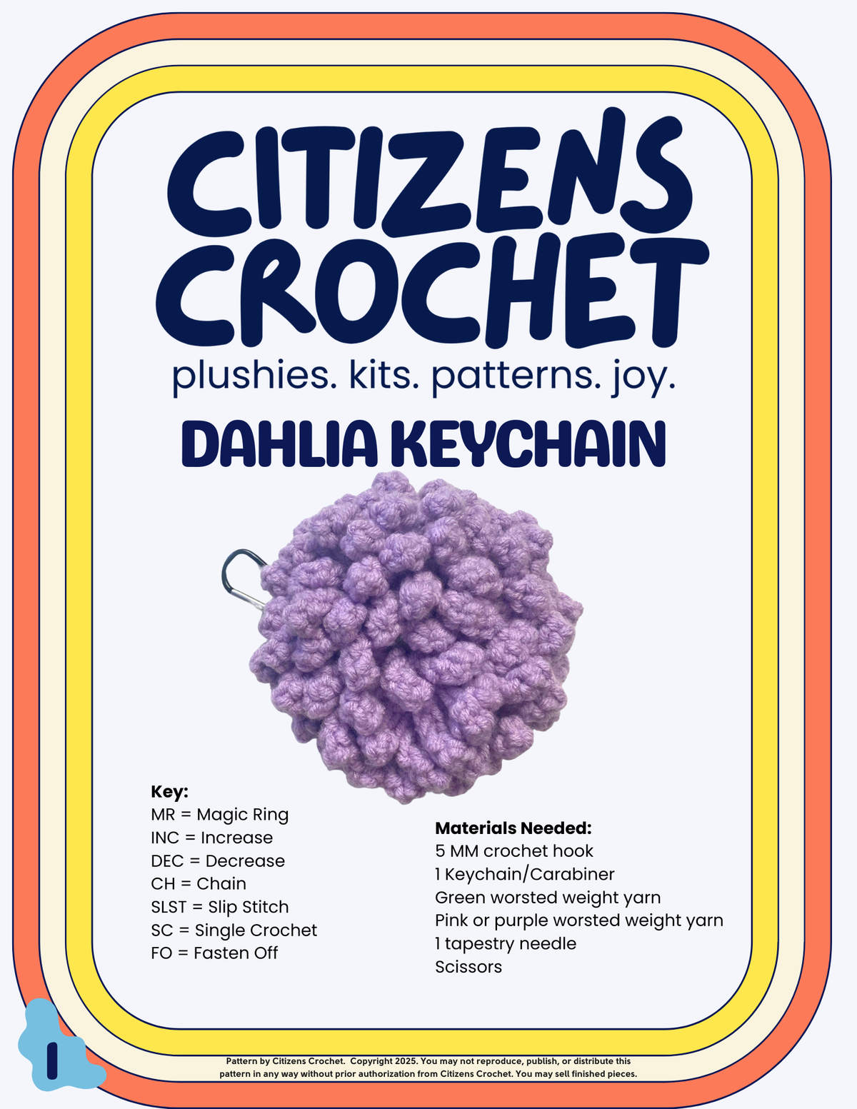 Dahlia Keychain Crochet Pattern