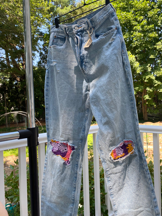 Upcycled Distressed Jeans Size 30