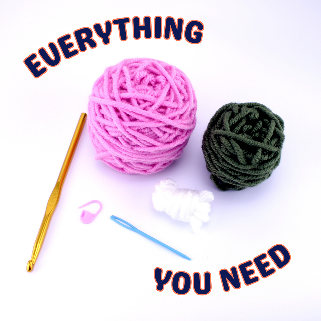 Pink Strawberry Koozie Learn to Crochet Kit