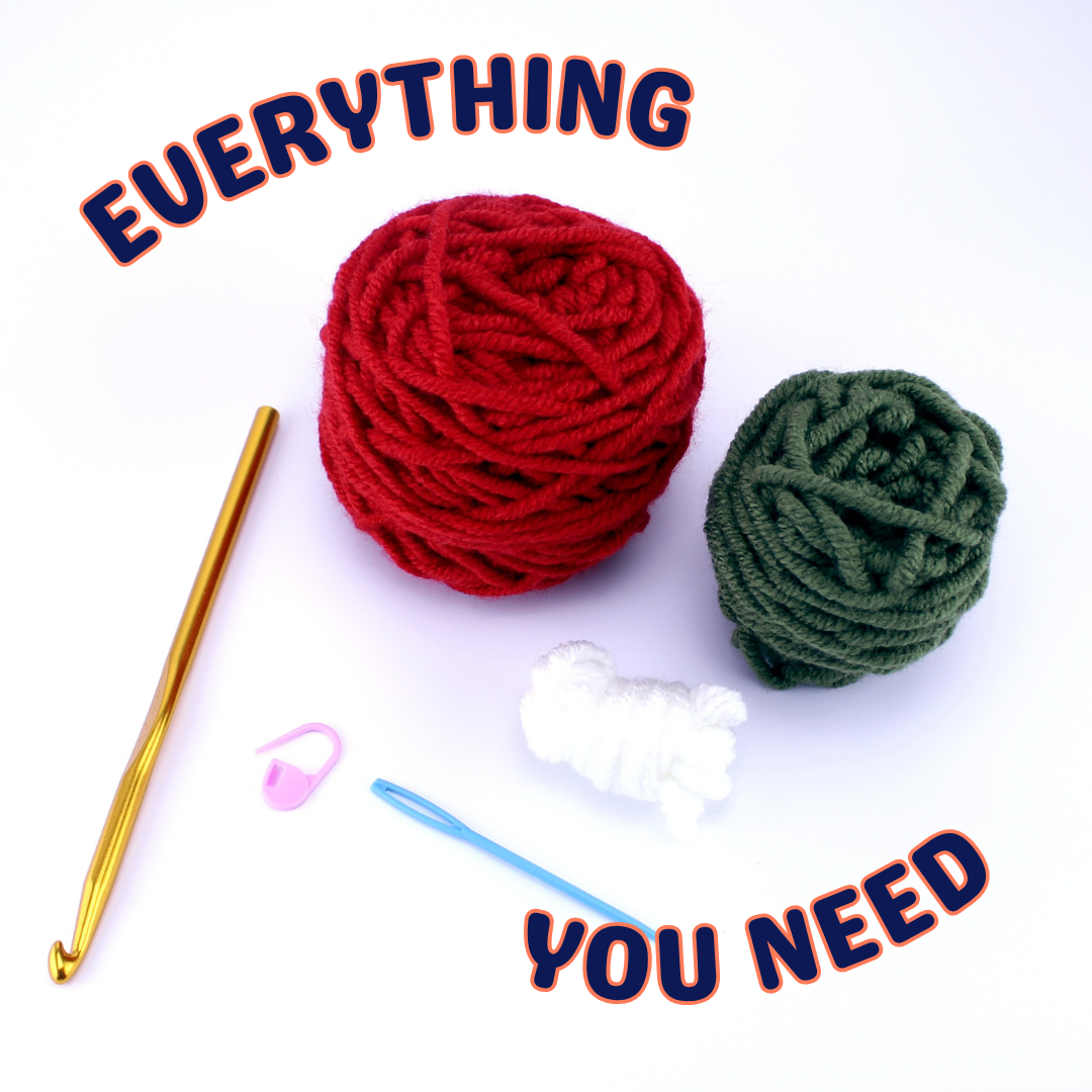 Red Strawberry Koozie Learn to Crochet Kit