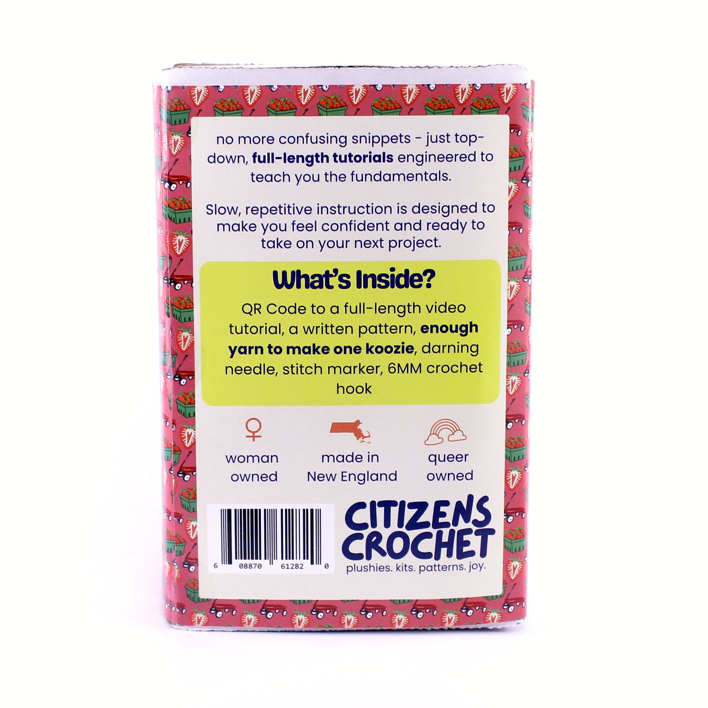 Red Strawberry Koozie Learn to Crochet Kit